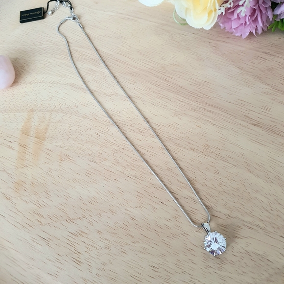 "Oh My Gosh" Silver Swarovski Crystal Necklace - Picture 2 of 5